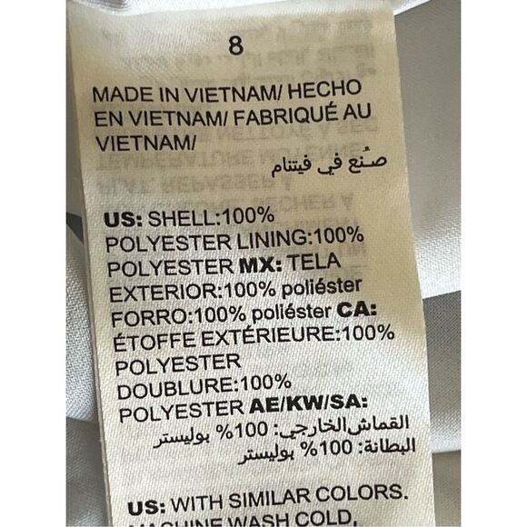 Womens White House Black Market palm print shift cold shoulder dress - Size 8 - Picture 7 of 15